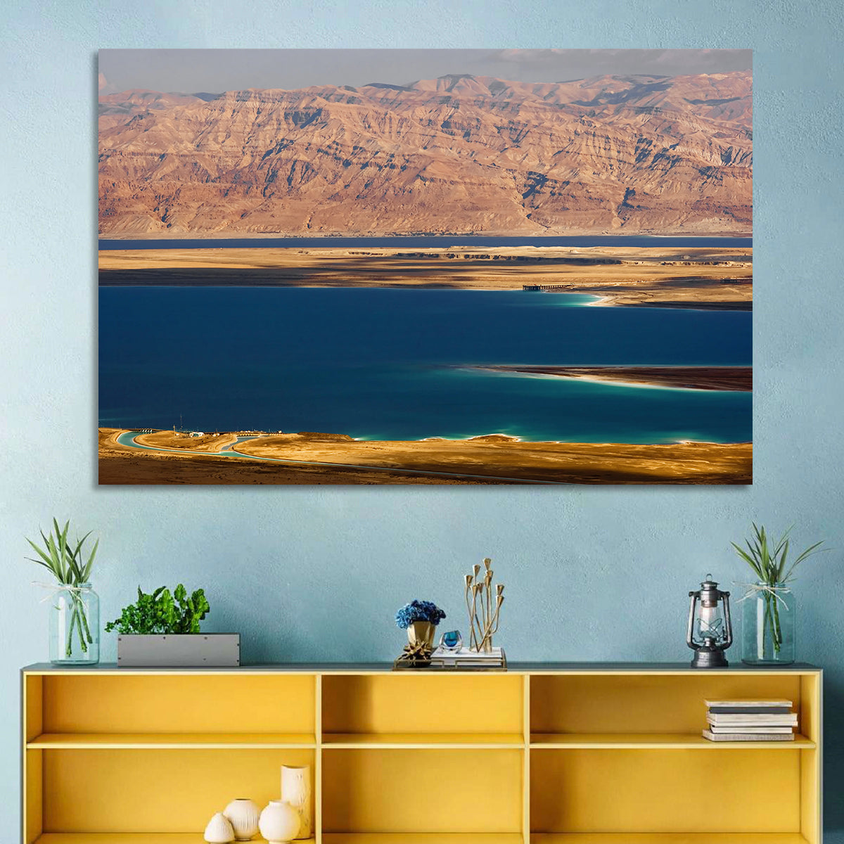 Ein Bokek Dead Sea View Wall Art in a room, landscape