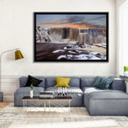 Frozen Waterfall at Sunset Wall Art