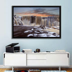 Frozen Waterfall at Sunset Wall Art