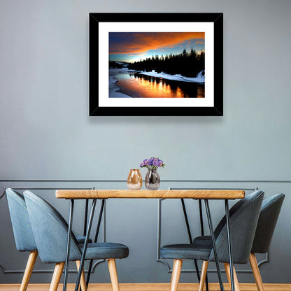 Golden Sunset Over Snowy River Wall Art