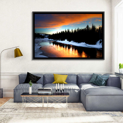 Golden Sunset Over Snowy River Wall Art