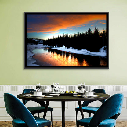 Golden Sunset Over Snowy River Wall Art