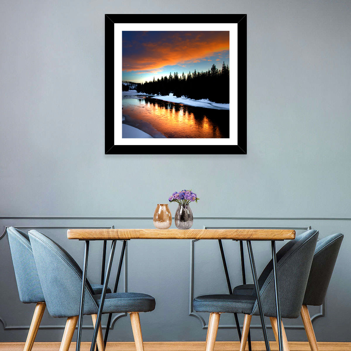 Golden Sunset Over Snowy River Wall Art
