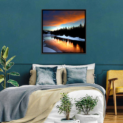 Golden Sunset Over Snowy River Wall Art