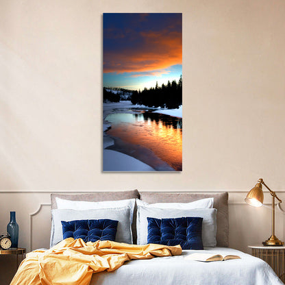 Golden Sunset Over Snowy River Wall Art