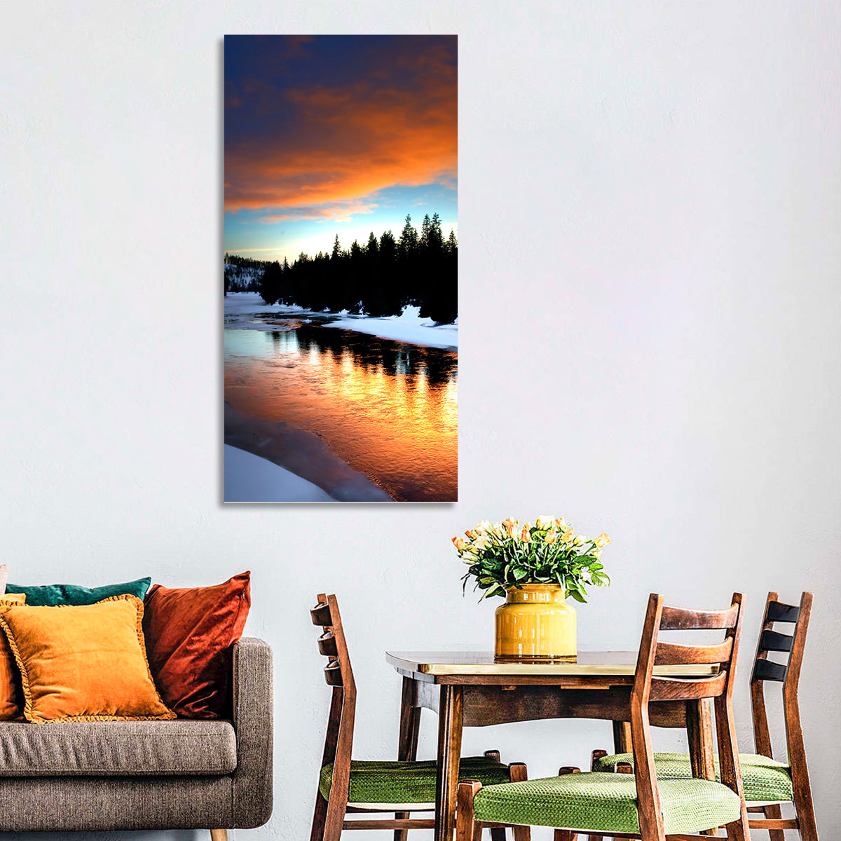 Golden Sunset Over Snowy River Wall Art