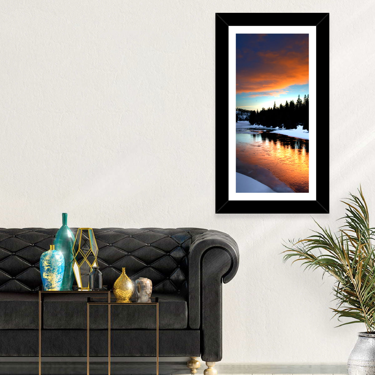 Golden Sunset Over Snowy River Wall Art