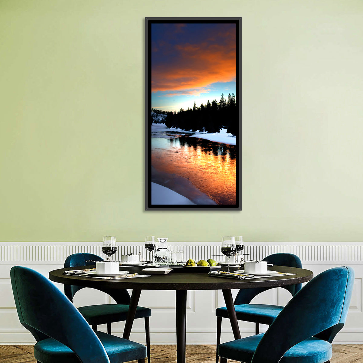 Golden Sunset Over Snowy River Wall Art