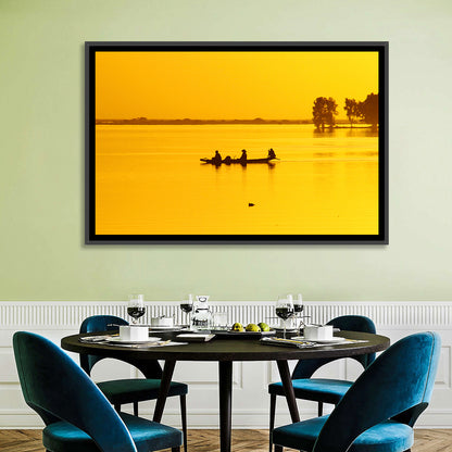 Pirogue at Golden Dusk Wall Art