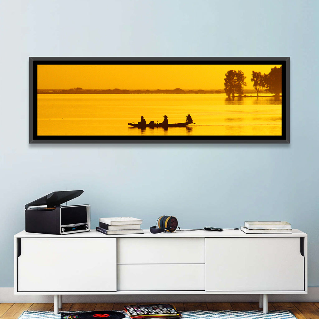 Pirogue at Golden Dusk Wall Art