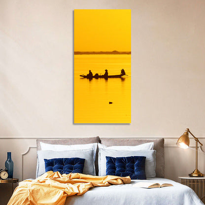 Pirogue at Golden Dusk Wall Art