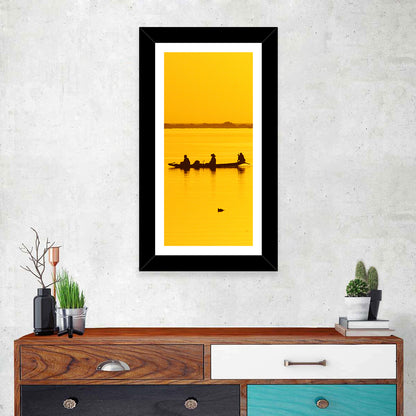 Pirogue at Golden Dusk Wall Art