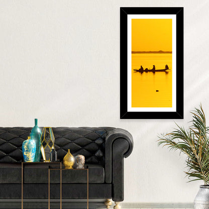 Pirogue at Golden Dusk Wall Art
