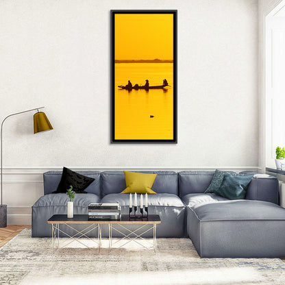 Pirogue at Golden Dusk Wall Art