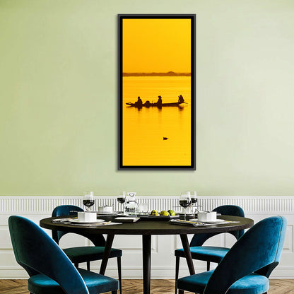 Pirogue at Golden Dusk Wall Art