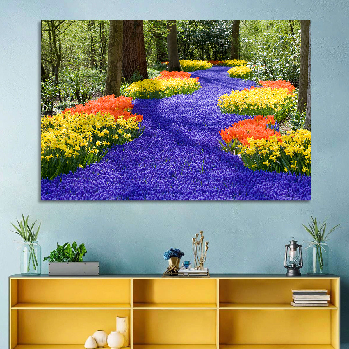 Spring Garden Path Wall Art in a room, landscape