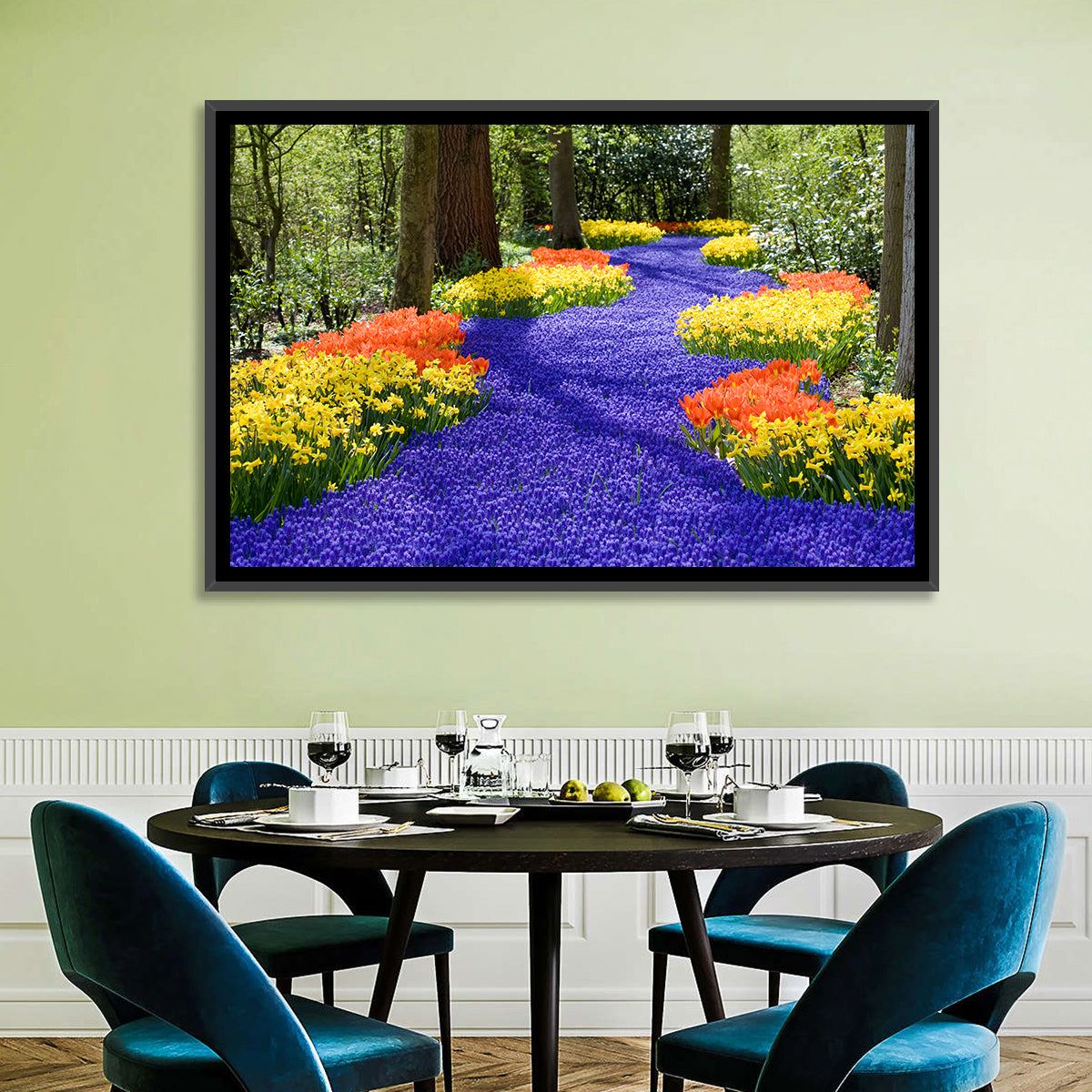 Spring Garden Path Wall Art in a room, landscape