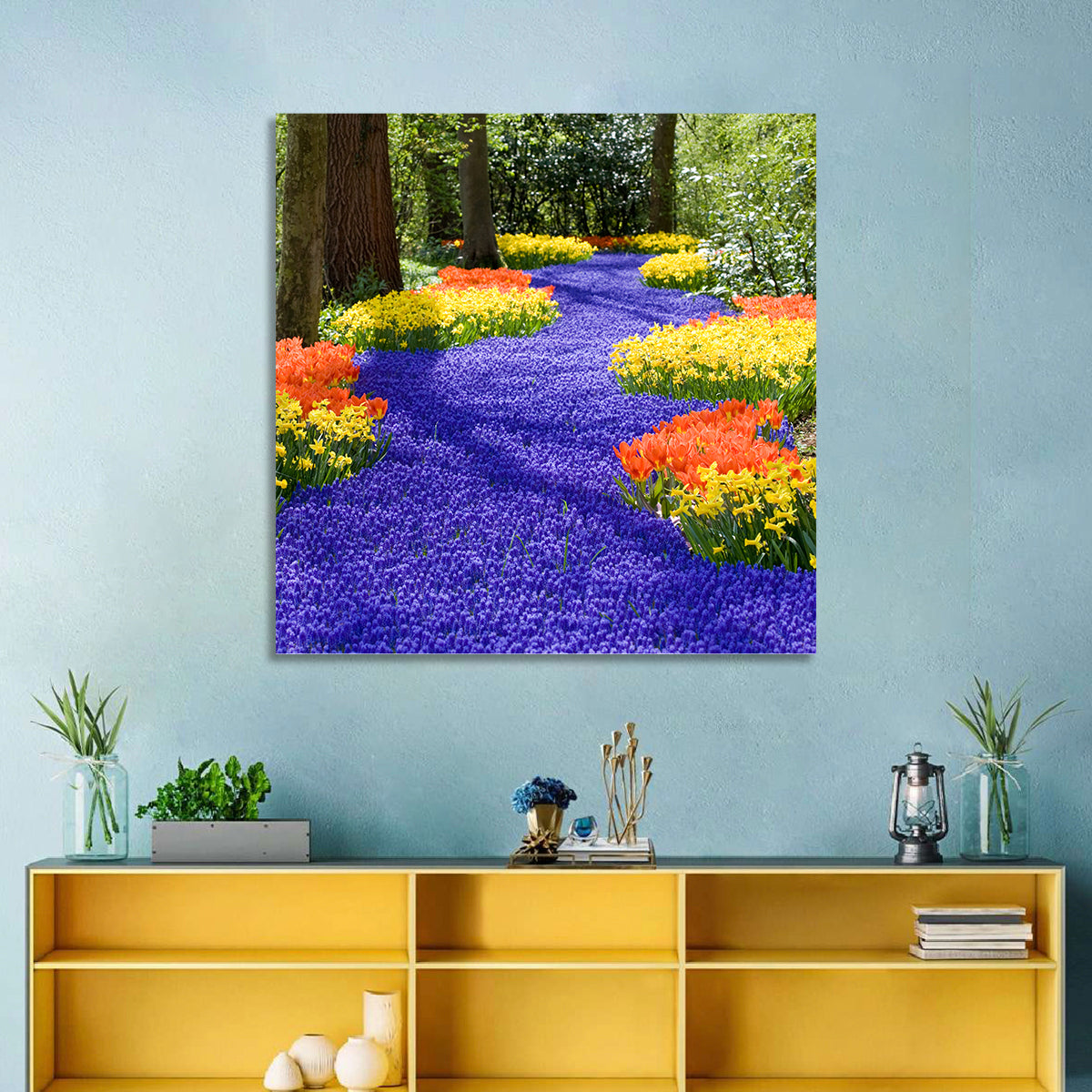Spring Garden Path Wall Art in a room, landscape