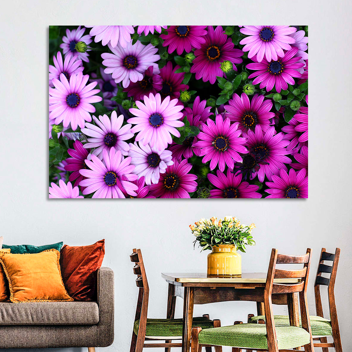 Pink and Purple Daisies Wall Art