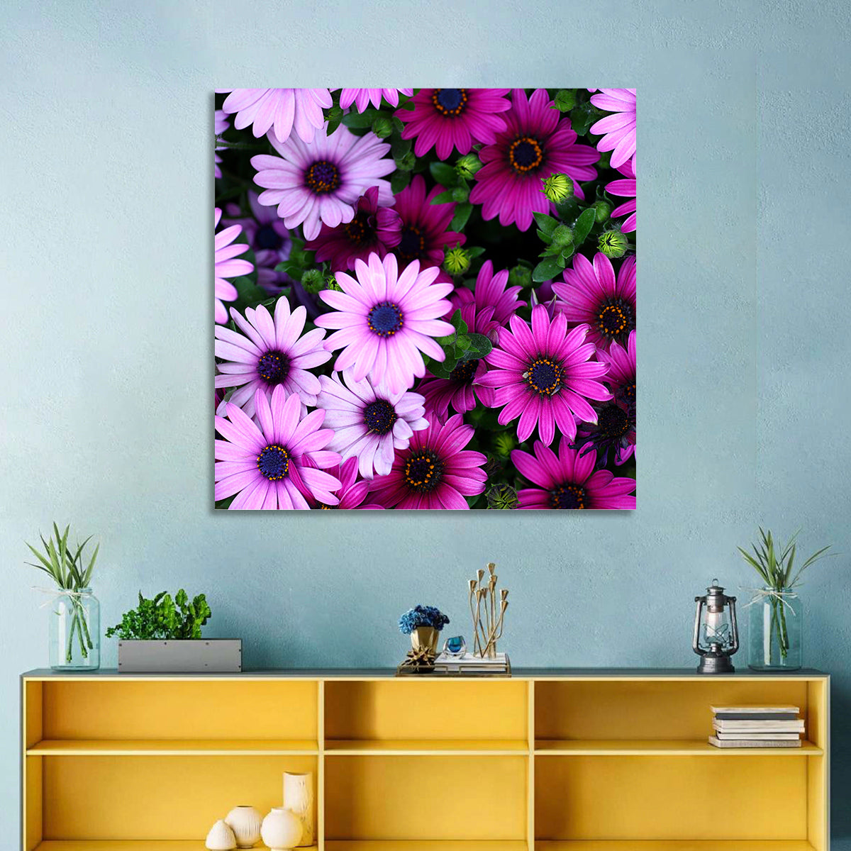 Pink and Purple Daisies Wall Art
