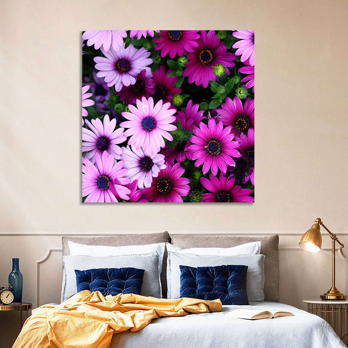Pink and Purple Daisies Wall Art