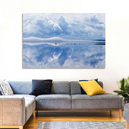 Siljan Lake Mist Reflection Wall Art