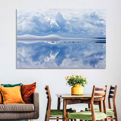 Siljan Lake Mist Reflection Wall Art