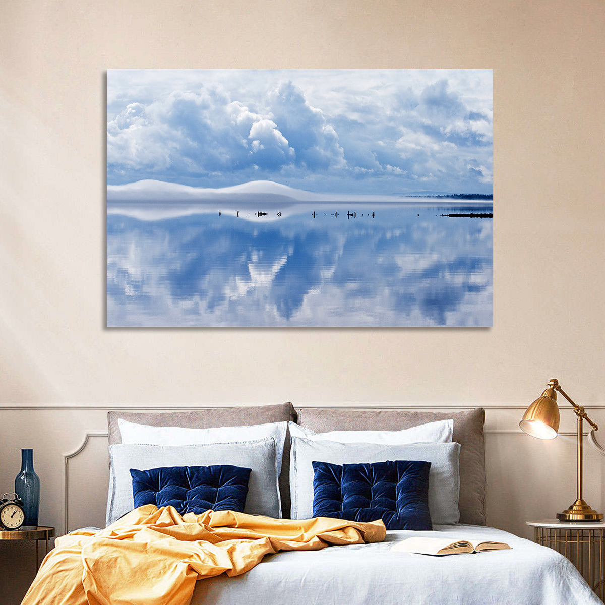 Siljan Lake Mist Reflection Wall Art