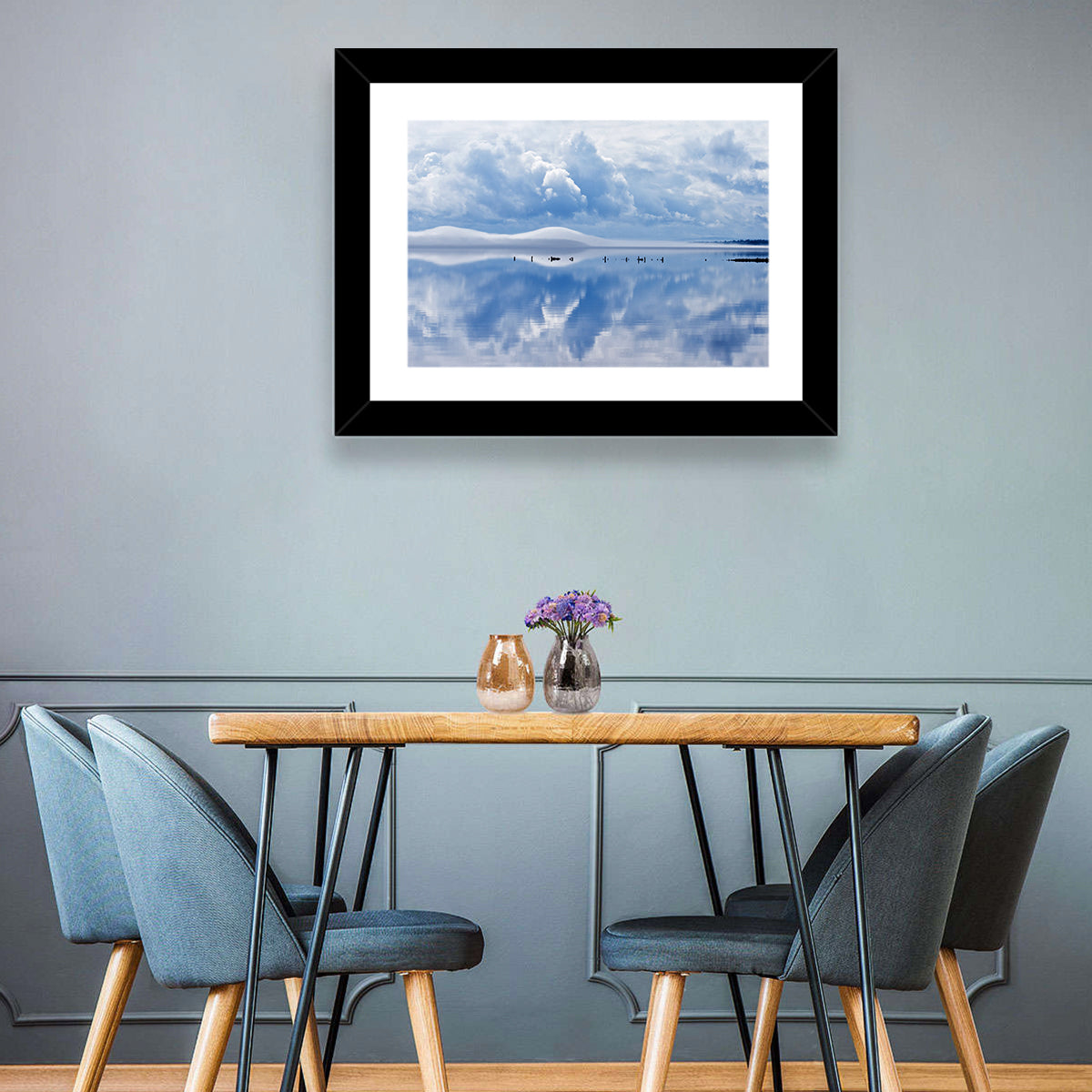 Siljan Lake Mist Reflection Wall Art
