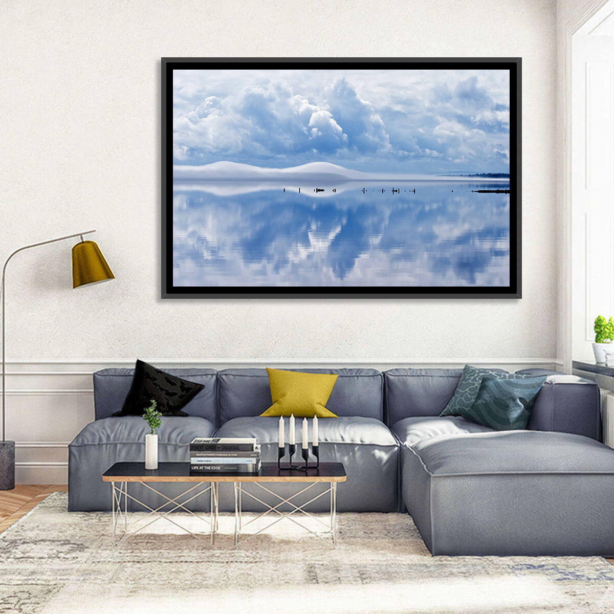 Siljan Lake Mist Reflection Wall Art