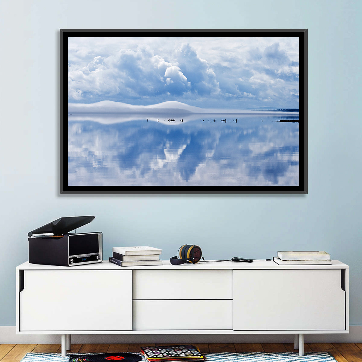 Siljan Lake Mist Reflection Wall Art