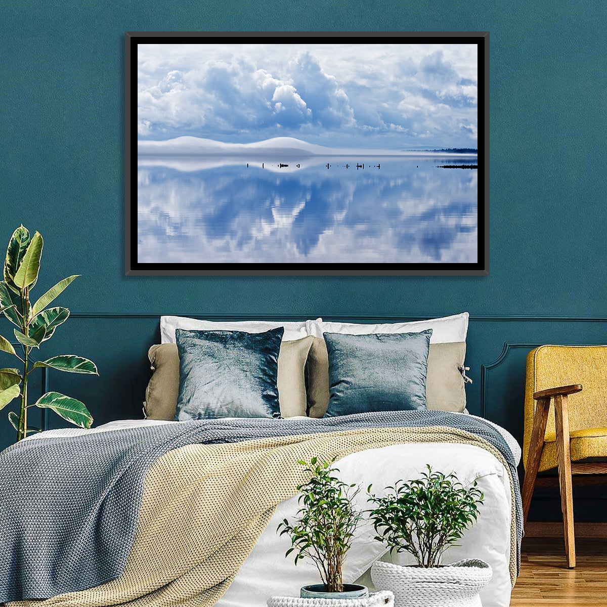 Siljan Lake Mist Reflection Wall Art