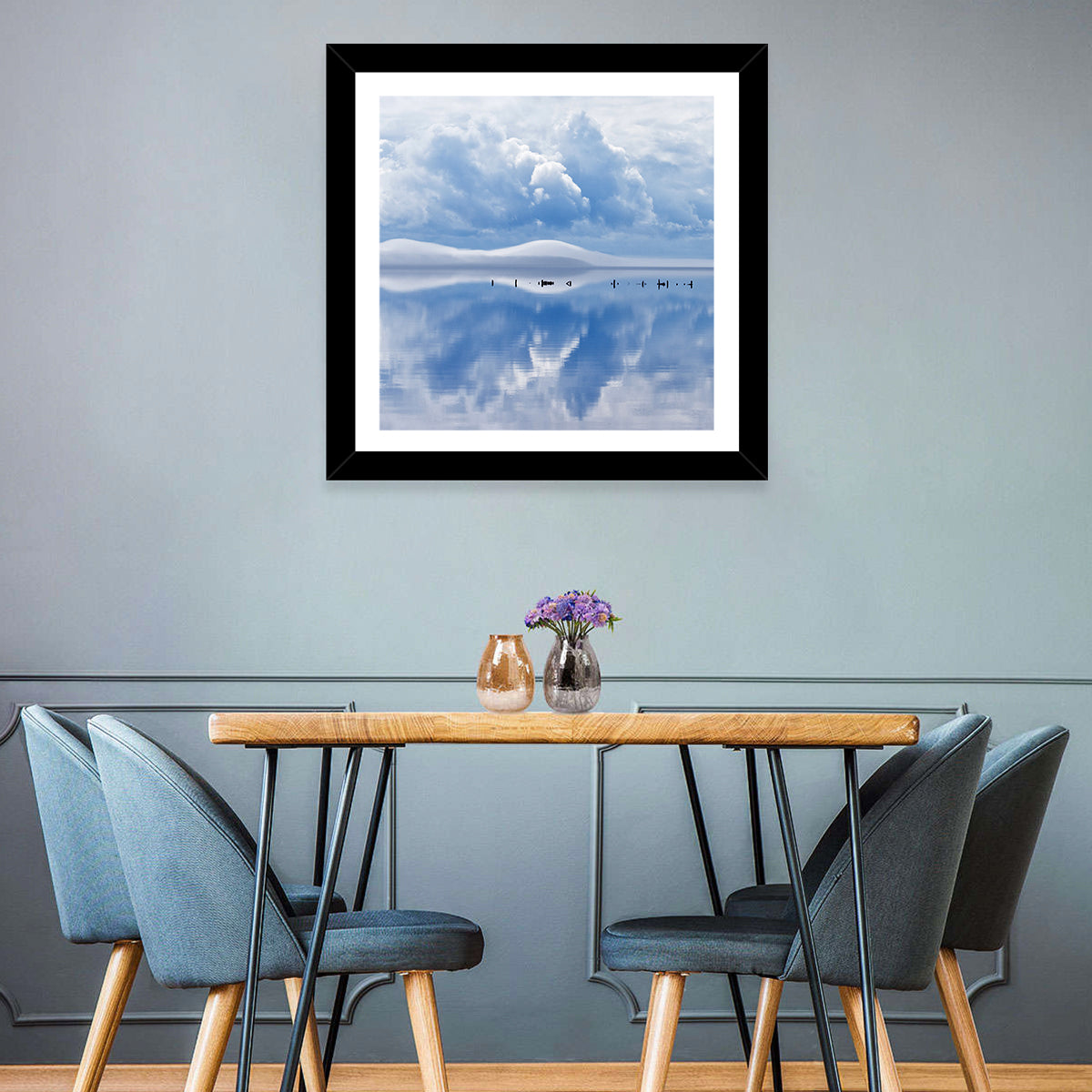 Siljan Lake Mist Reflection Wall Art