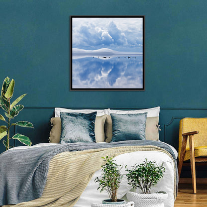 Siljan Lake Mist Reflection Wall Art