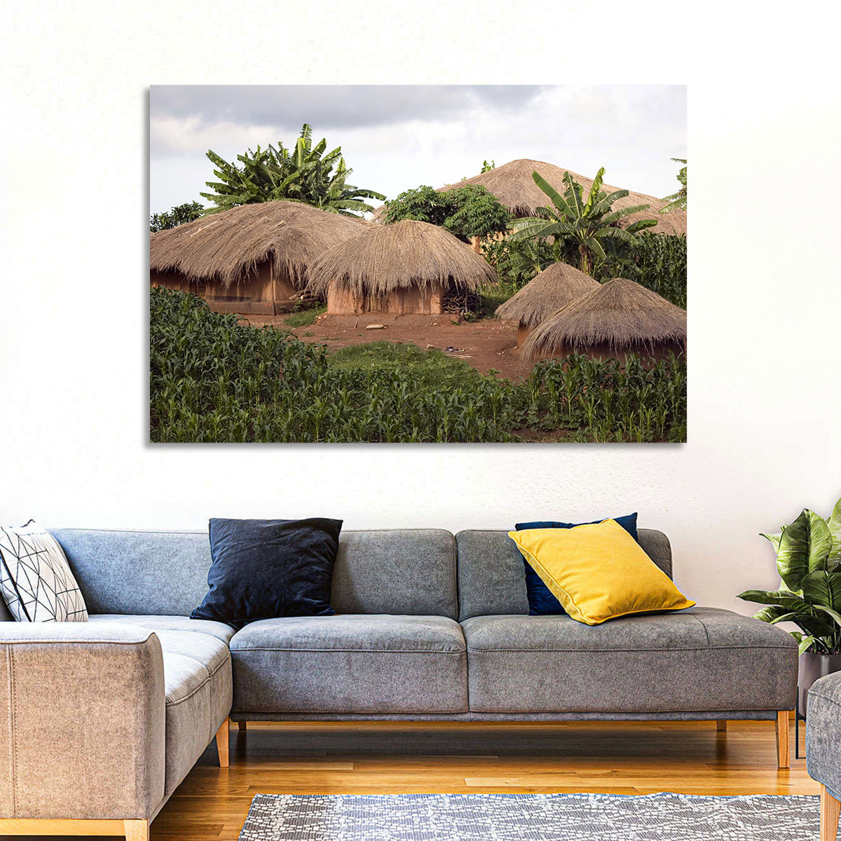 Thatched Roof Huts Wall Art
