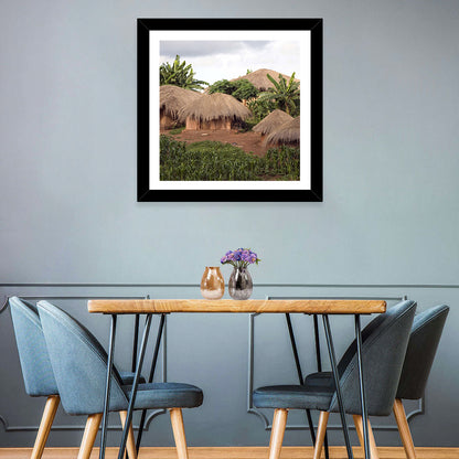 Thatched Roof Huts Wall Art