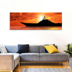 Sunset Aircraft Carrier Silhouette Wall Art