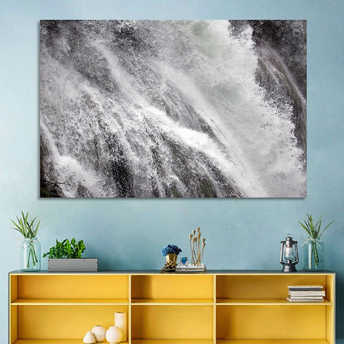Marmore Waterfall in Motion Wall Art in a room, landscape