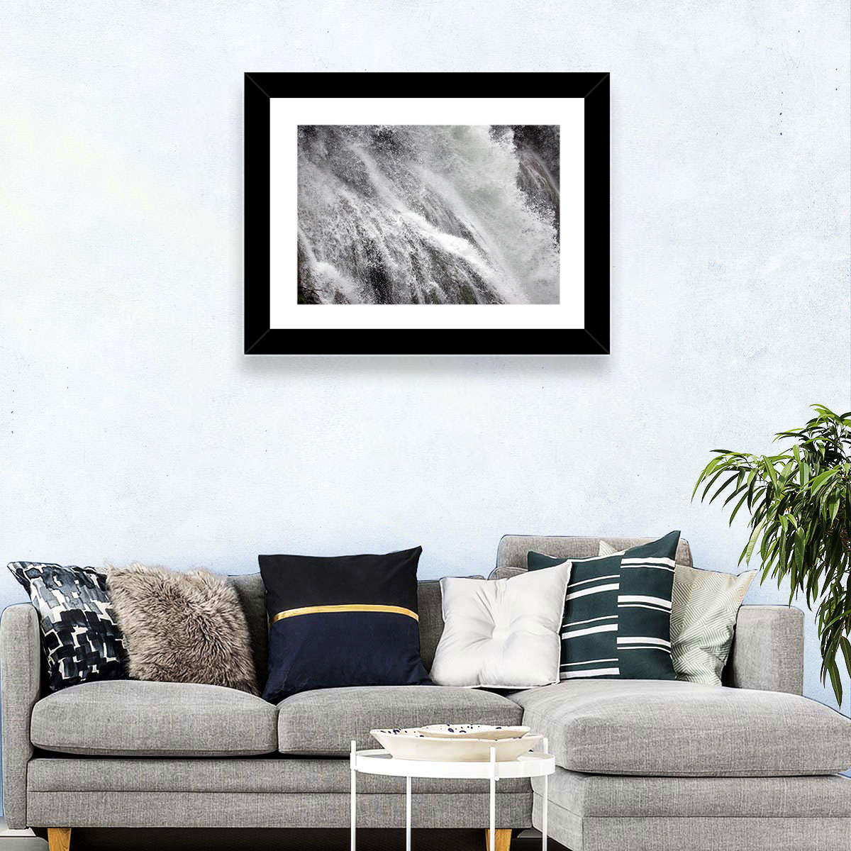 Marmore Waterfall in Motion Wall Art in a room, landscape