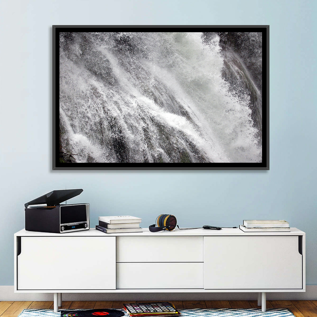 Marmore Waterfall in Motion Wall Art in a room, landscape