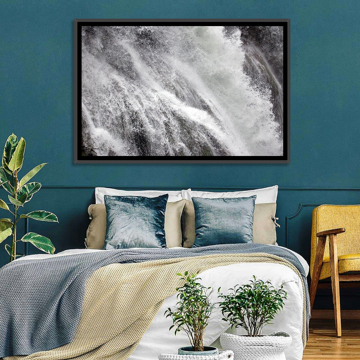 Marmore Waterfall in Motion Wall Art in a room, landscape