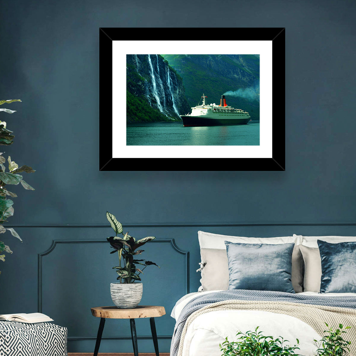 Cruise Ship at Geiranger Fjord Wall Art