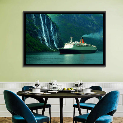 Cruise Ship at Geiranger Fjord Wall Art