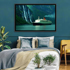 Cruise Ship at Geiranger Fjord Wall Art