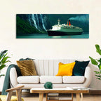 Cruise Ship at Geiranger Fjord Wall Art