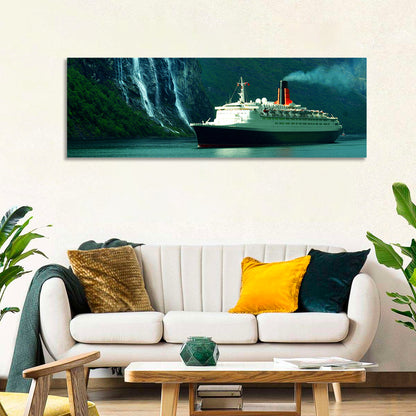 Cruise Ship at Geiranger Fjord Wall Art