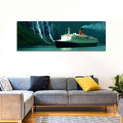 Cruise Ship at Geiranger Fjord Wall Art