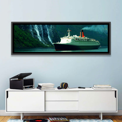 Cruise Ship at Geiranger Fjord Wall Art