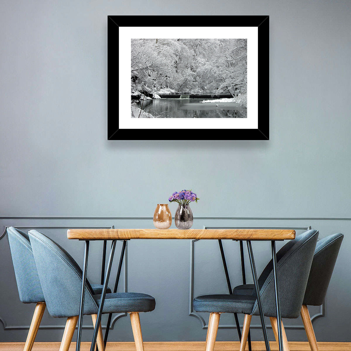 Fairmount Park Winter Spillway Wall Art in a room, landscape