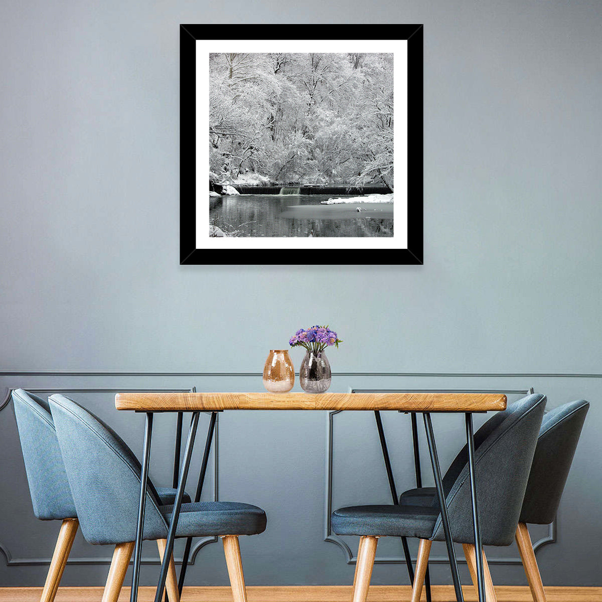 Fairmount Park Winter Spillway Wall Art in a room, landscape